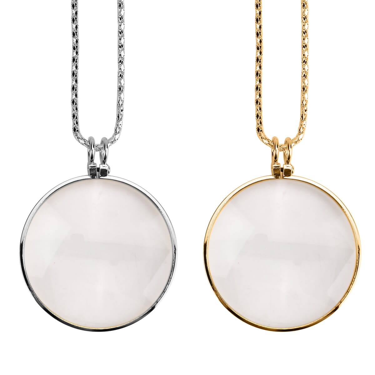 Set of 2 5x Power Lens Magnifying Glass Necklaces (36 Inches) image number 0