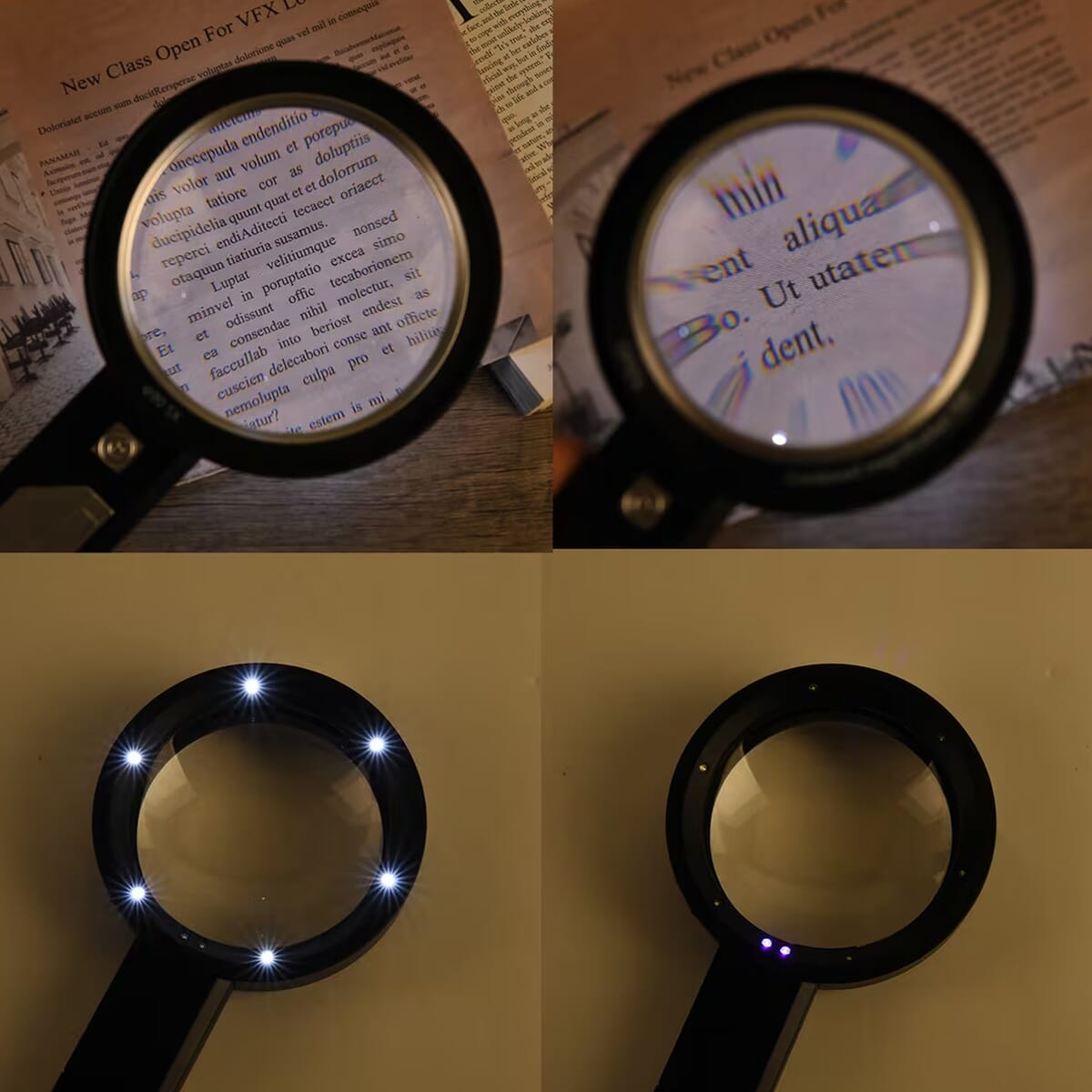 Combined Dual-Lenses Handheld 5x and 10x Magnifier Glass image number 1