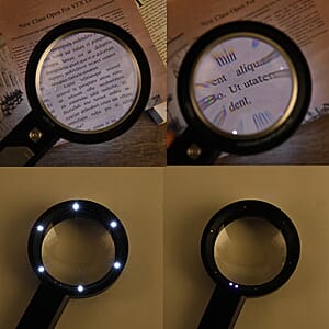 Combined Dual-Lenses Handheld 5x and 10x Magnifier Glass