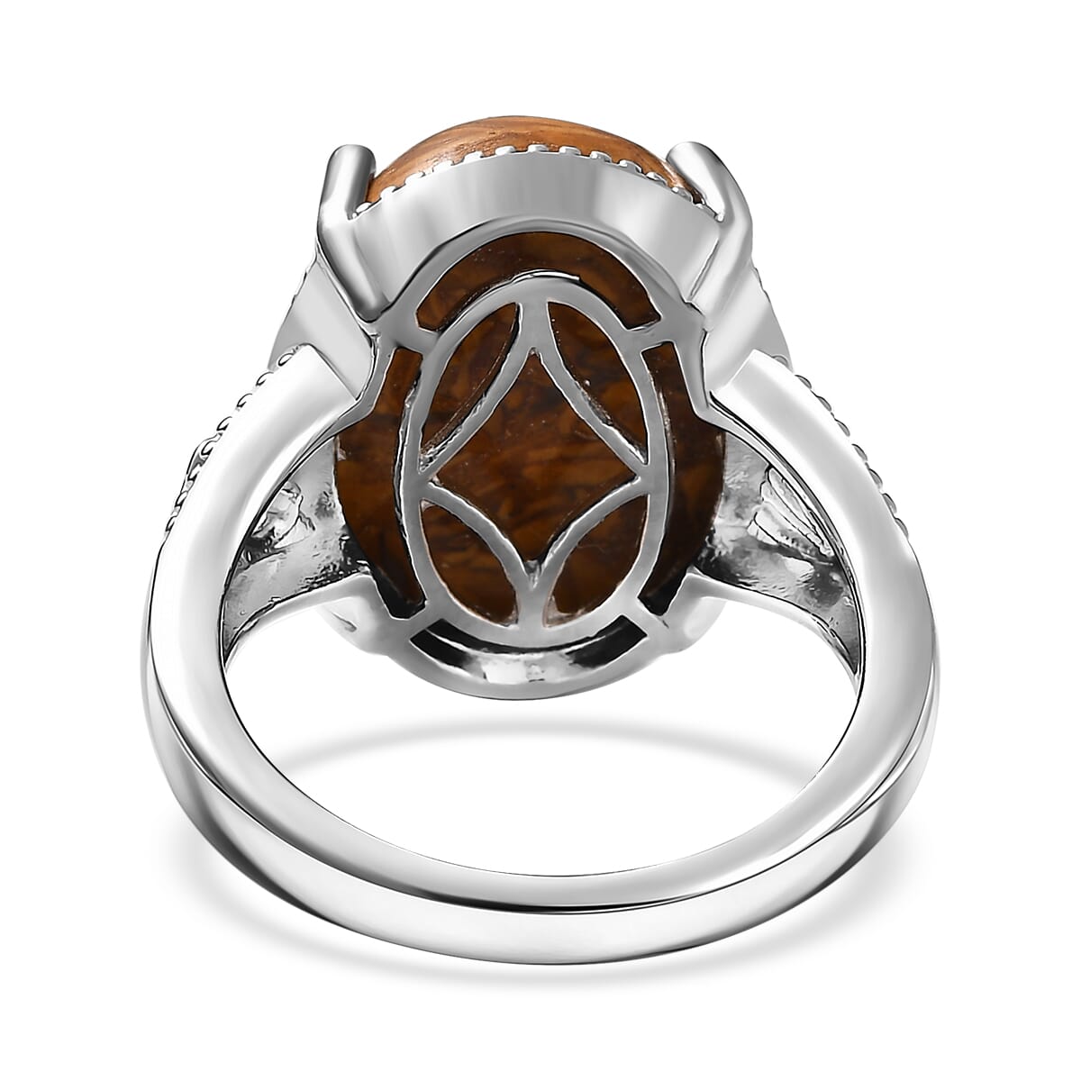Karis Script Stone 12.65 ctw Solitaire Ring in Platinum Bond (Size 11.0) image number 4