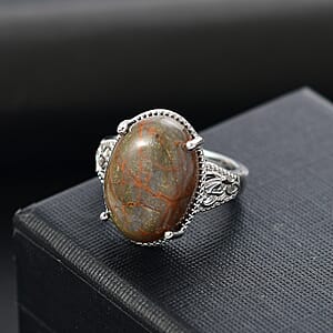 Karis Venus Jasper 12.20 ctw Solitaire Ring in Platinum Bond (Size 6.0)