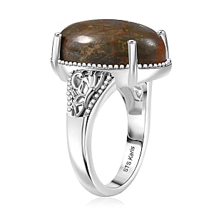 Karis Venus Jasper 12.20 ctw Solitaire Ring in Platinum Bond (Size 6.0)