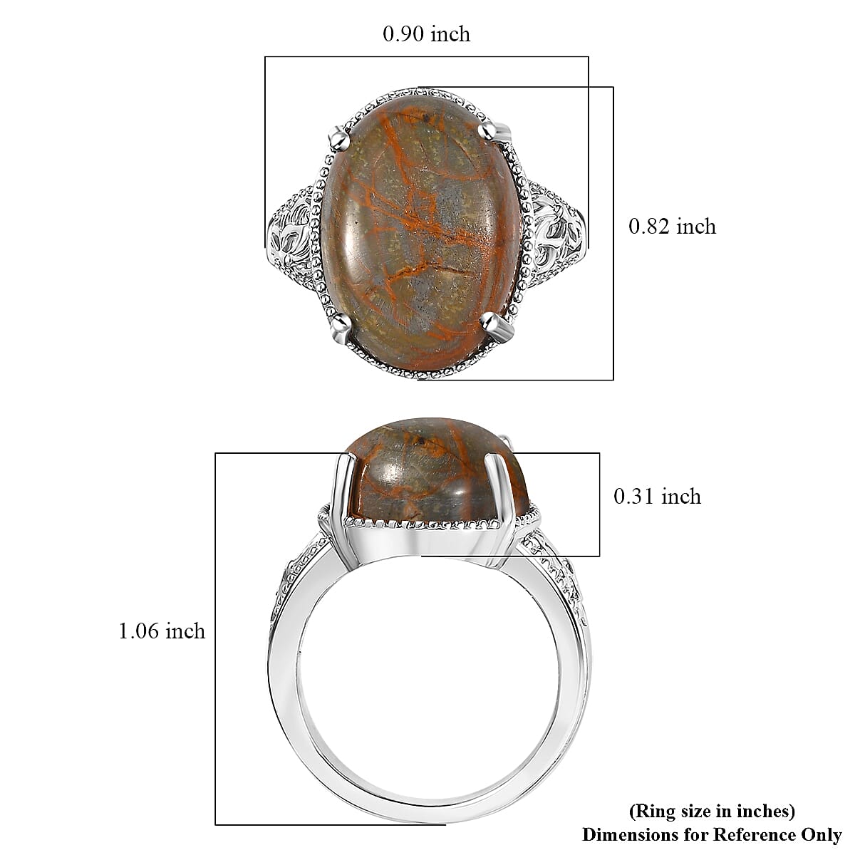 Karis Venus Jasper 12.20 ctw Solitaire Ring in Platinum Bond (Size 6.0) image number 5