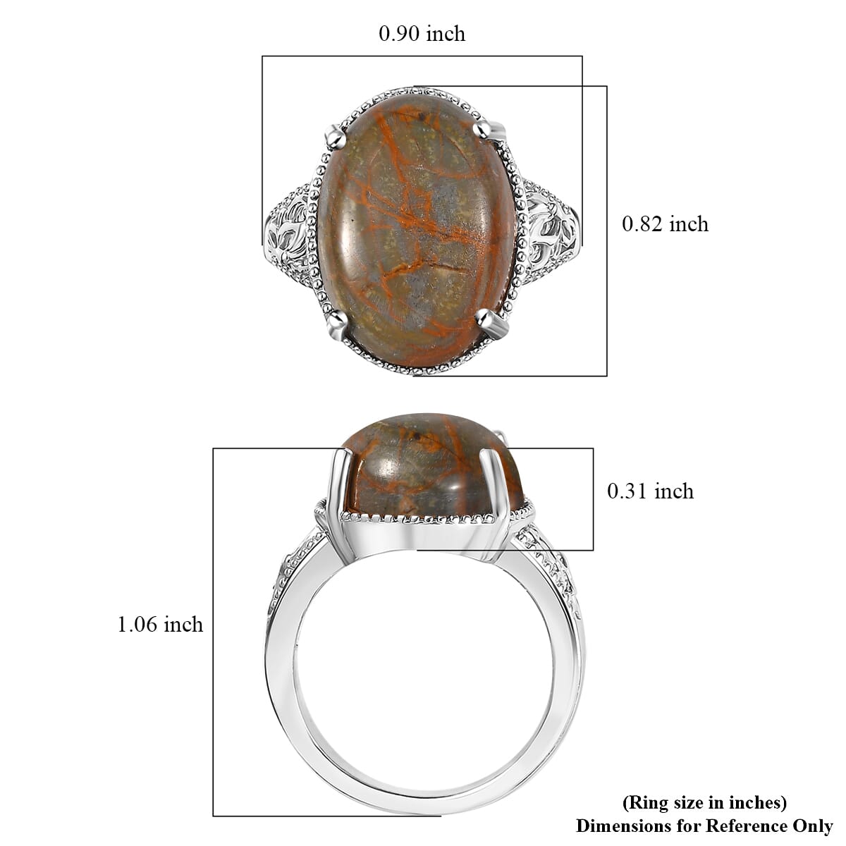 Karis Venus Jasper 12.20 ctw Solitaire Ring in Platinum Bond (Size 7.0) image number 5