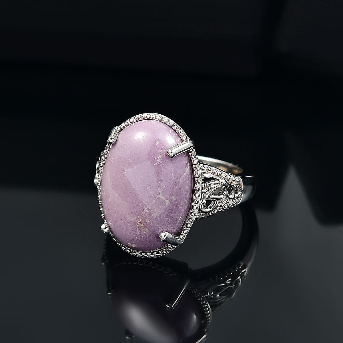 Karis Phosphosiderite 13.00 ctw Solitaire Ring in Platinum Bond (Size 5.0) image number 1