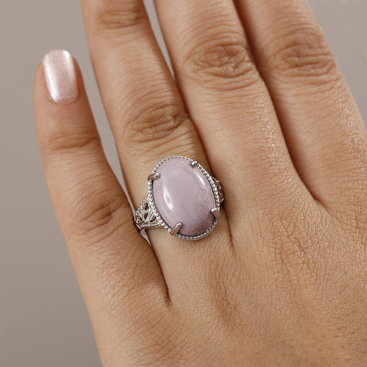 Karis Phosphosiderite 13.00 ctw Solitaire Ring in Platinum Bond (Size 8.0) image number 2