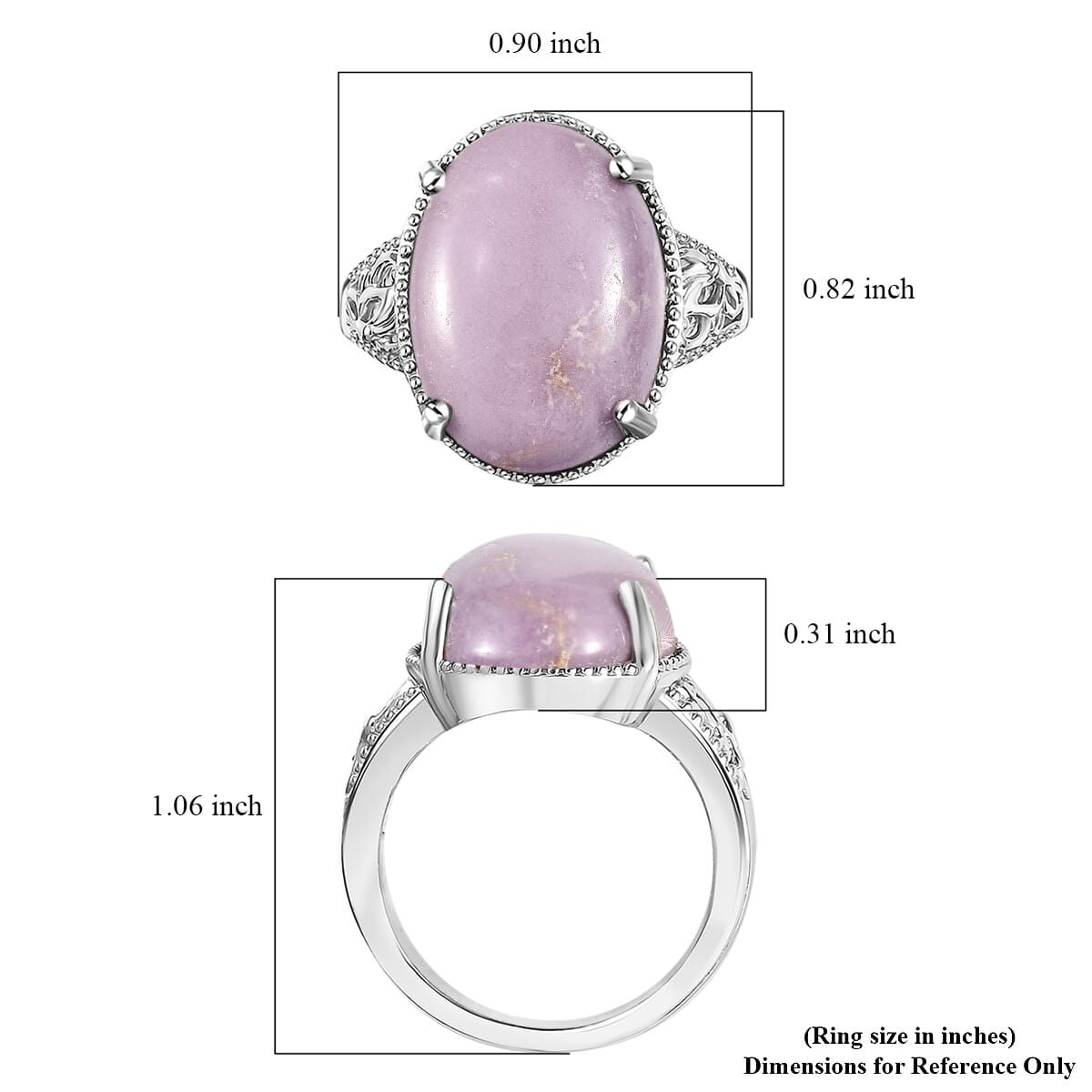 Karis Phosphosiderite 13.00 ctw Solitaire Ring in Platinum Bond (Size 8.0) image number 5