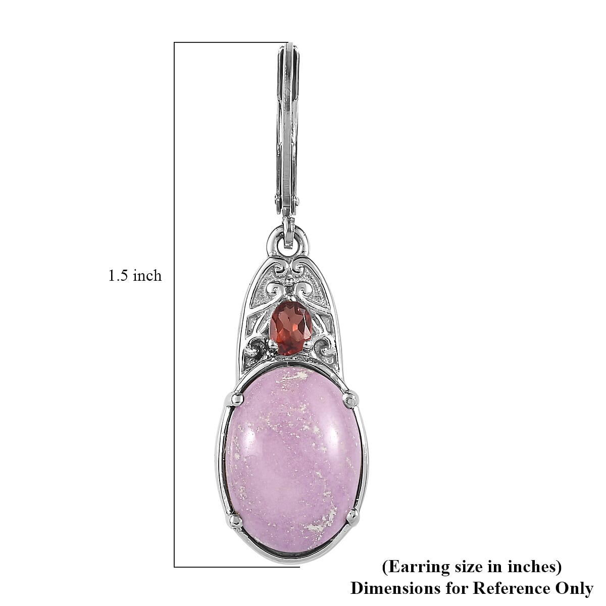 Phosphosiderite and Mozambique Garnet 13.50 ctw Earrings in Stainless Steel image number 5