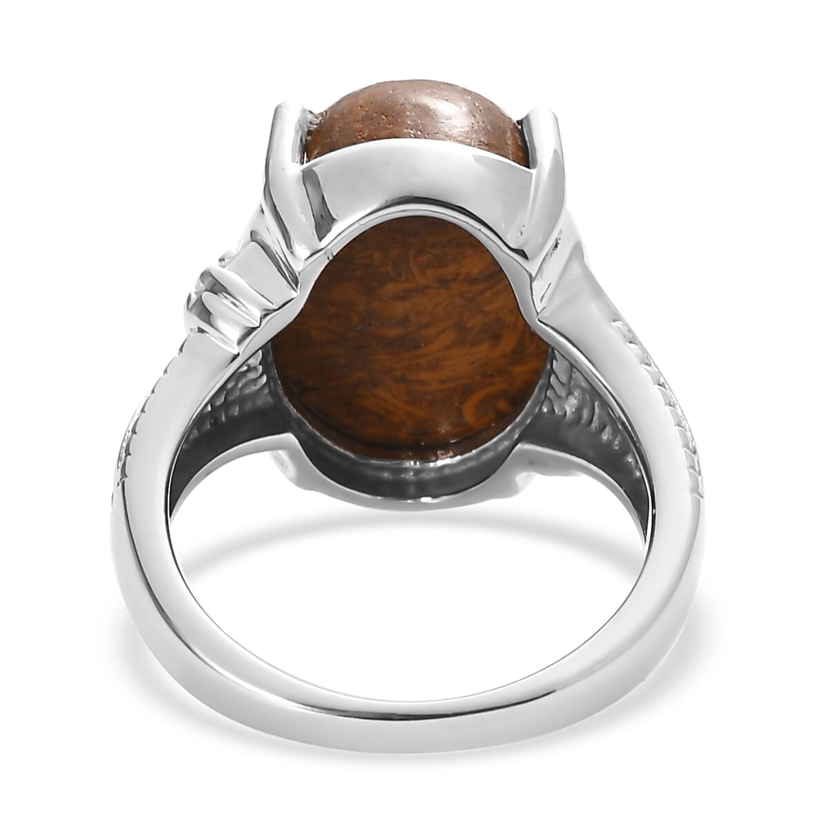 Script Stone 9.65 ctw Solitaire Ring in Stainless Steel (Size 10.0)  image number 4