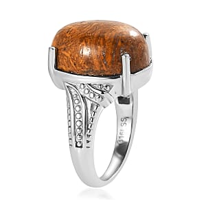 Script Stone 9.65 ctw Solitaire Ring in Stainless Steel (Size 8.0) 