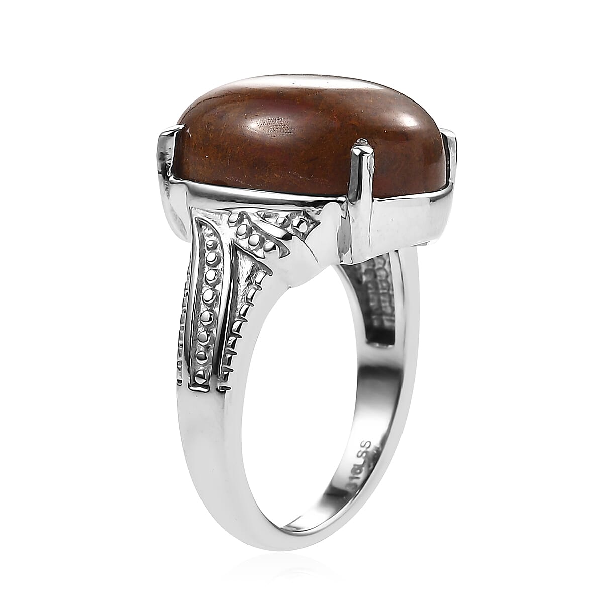 Aqua Nueva Moss 10.00 ctw Solitaire Ring in Stainless Steel (Size 9.0)  image number 3