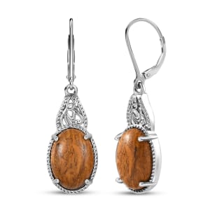 Karis Script Stone 11.20 ctw Lever Back Earrings Platinum Bond