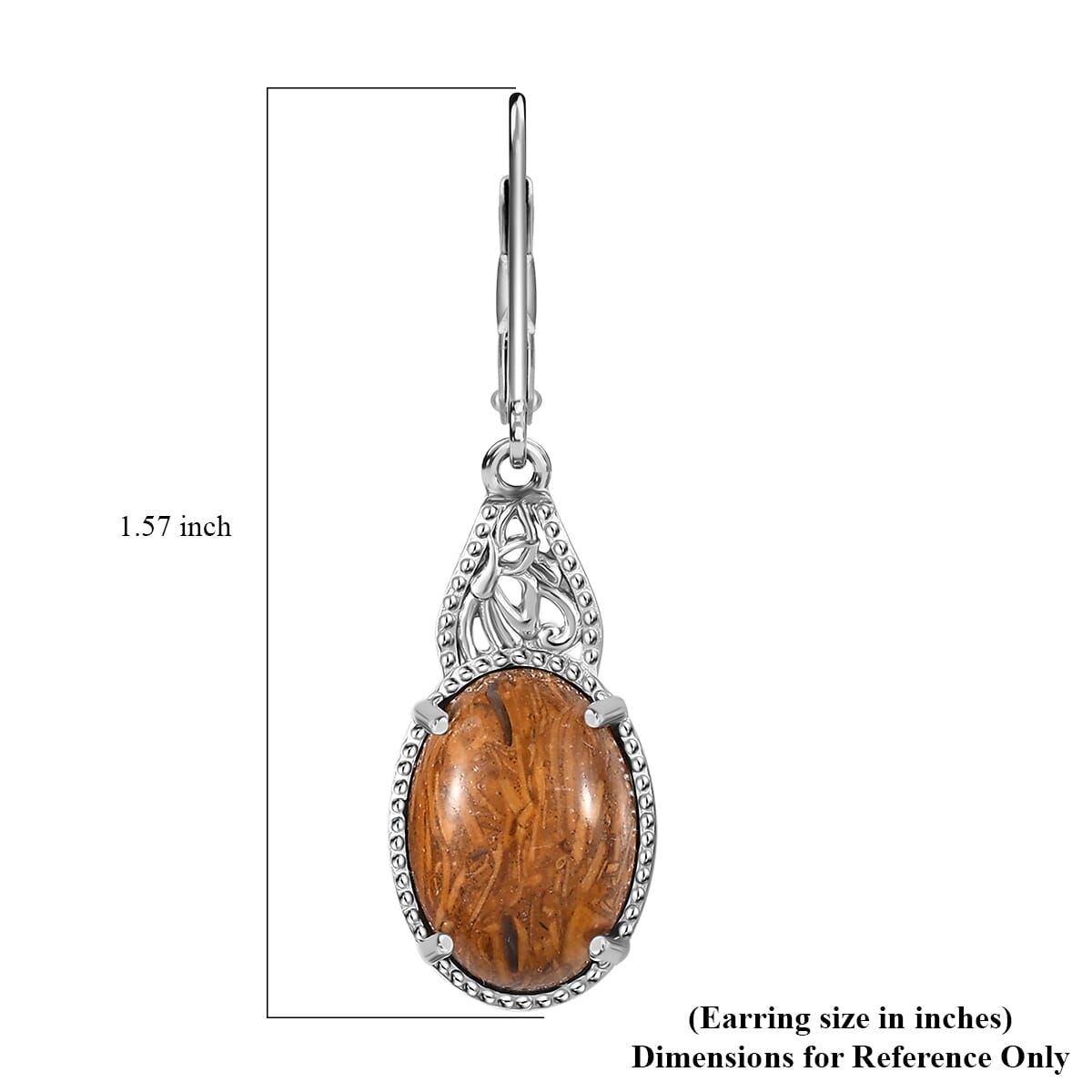 Karis Script Stone 11.20 ctw Lever Back Earrings Platinum Bond image number 5
