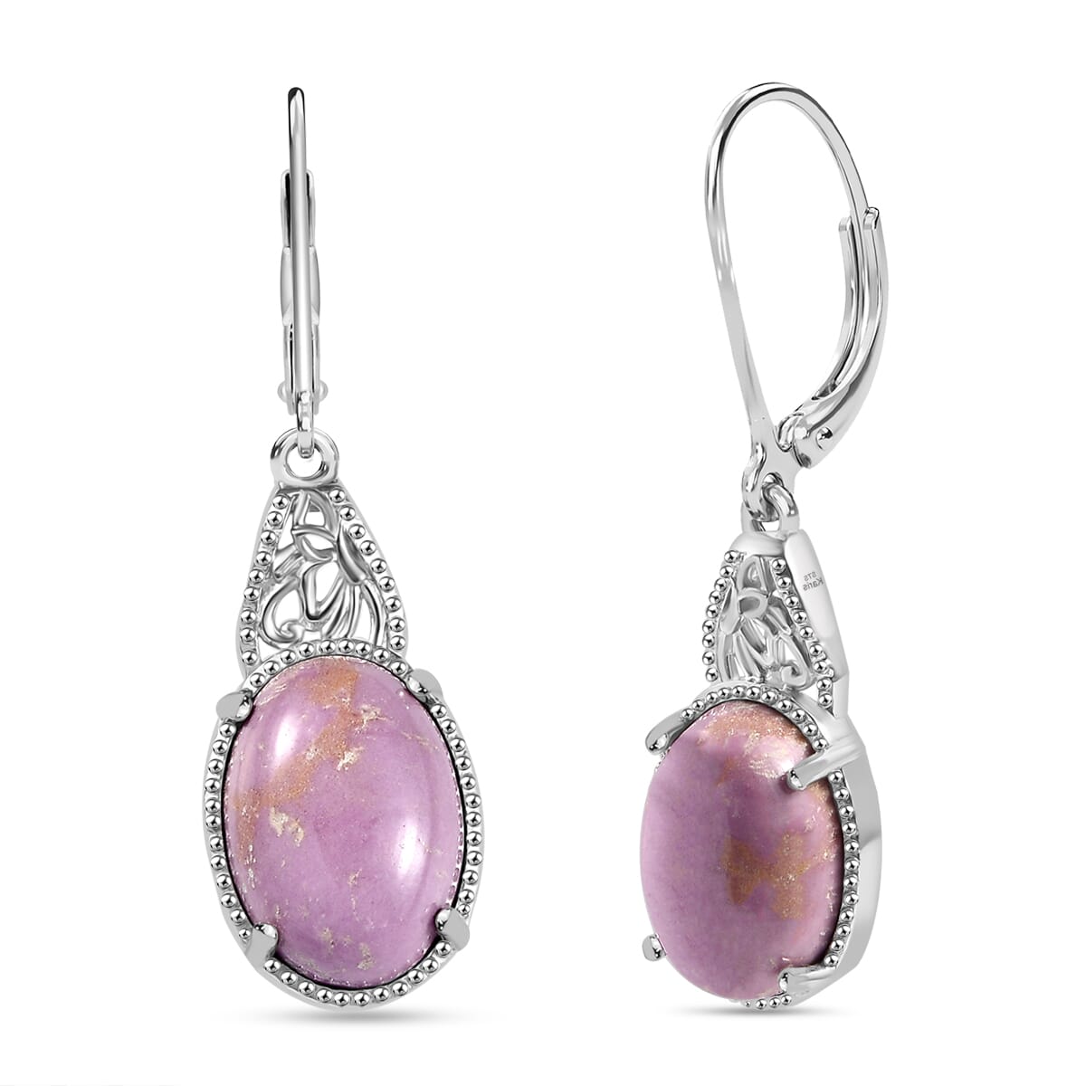 Karis Phosphosiderite 11.90 ctw Lever Back Earrings in Platinum Bond image number 0