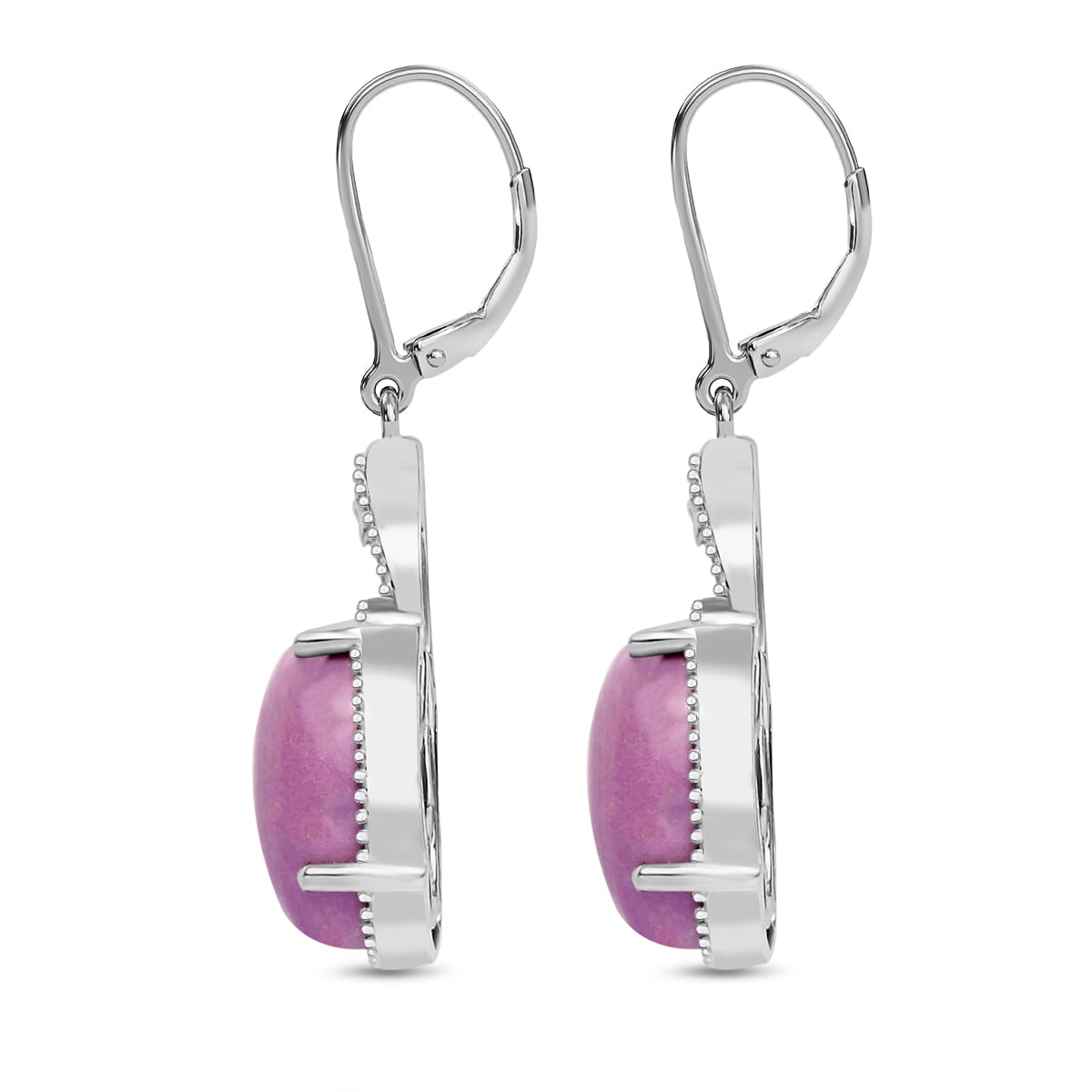 Karis Phosphosiderite 11.90 ctw Lever Back Earrings in Platinum Bond image number 3