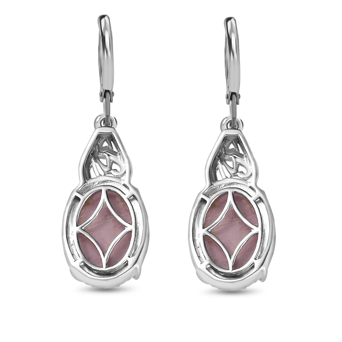 Karis Phosphosiderite 11.90 ctw Lever Back Earrings in Platinum Bond image number 4