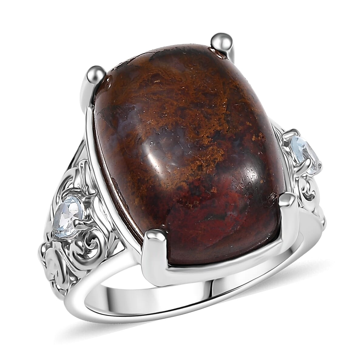 Karis Aqua Nueva Moss, Sky Blue Topaz Solitaire Ring in Platinum Bond (Size 5.0) 15.40 ctw image number 0