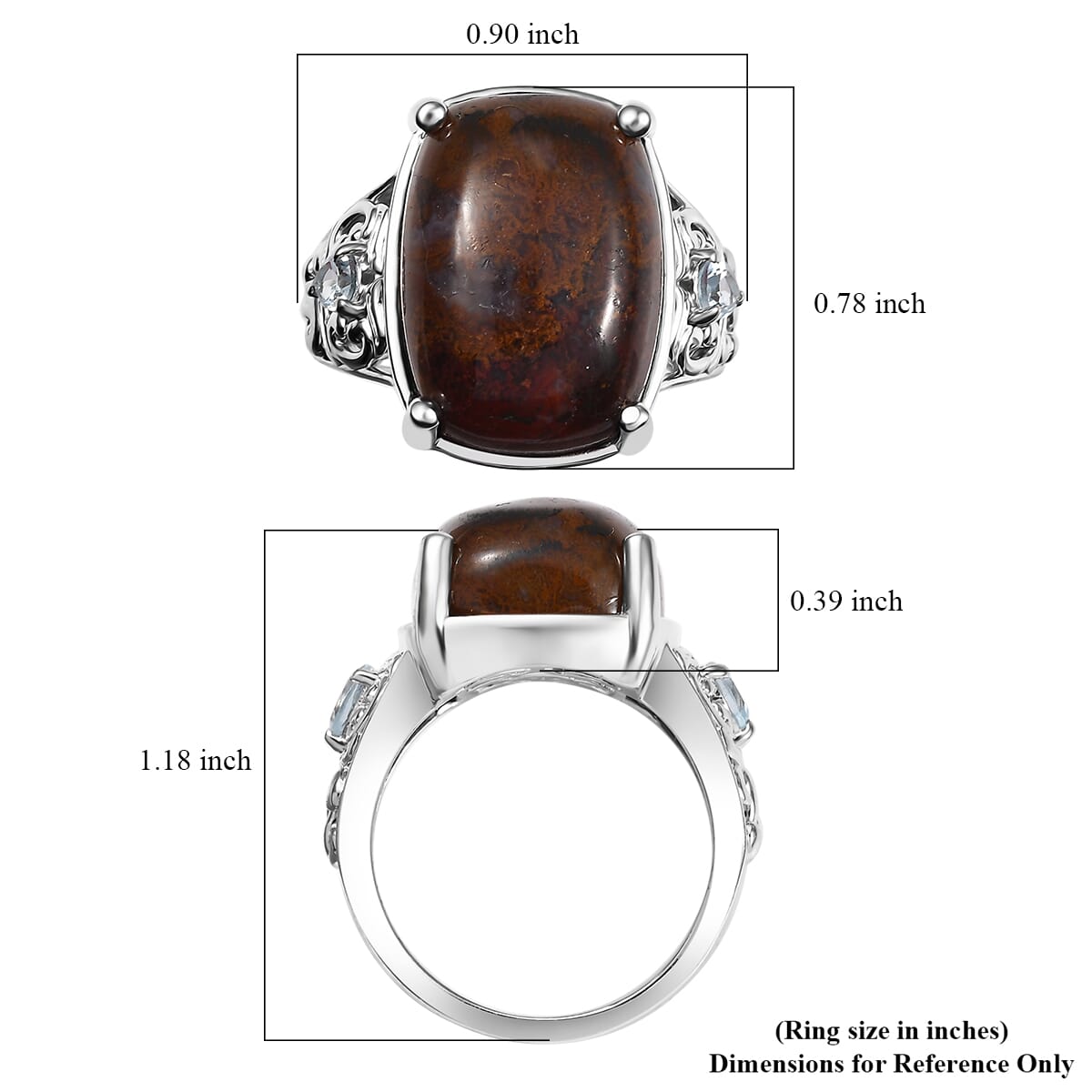 Karis Aqua Nueva Moss and Sky Blue Topaz 15.40 ctw Solitaire Ring in Platinum Bond (Size 9.0) image number 5