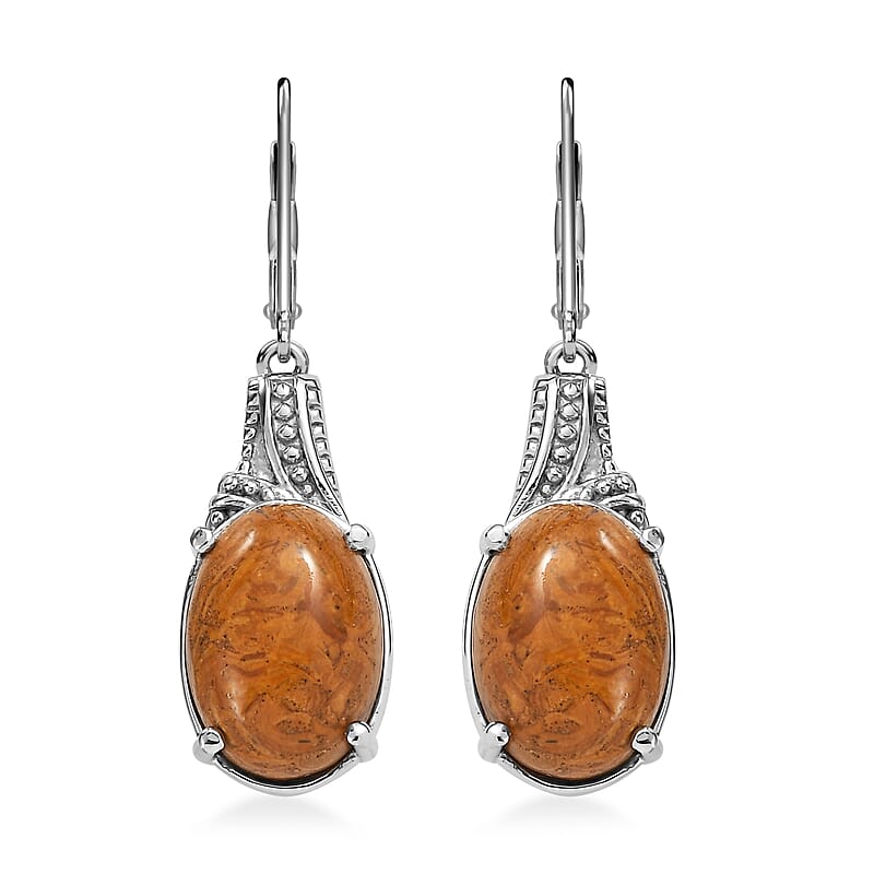 Script Stone 12.30 ctw Earrings in Stainless Steel 