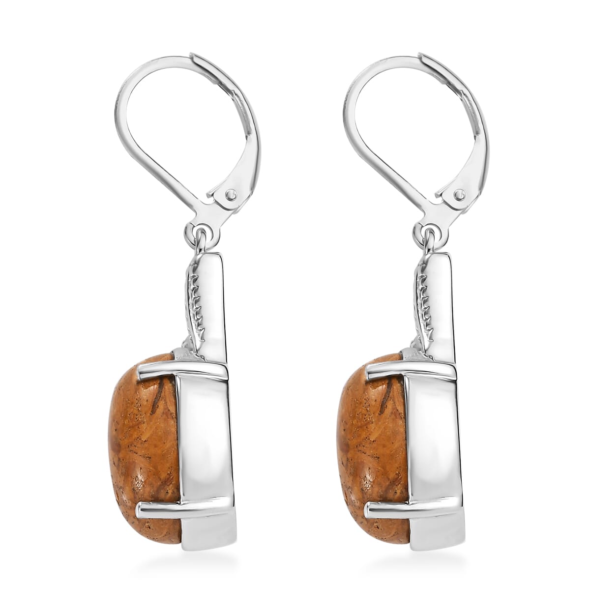 Script Stone 12.30 ctw Earrings in Stainless Steel  image number 3