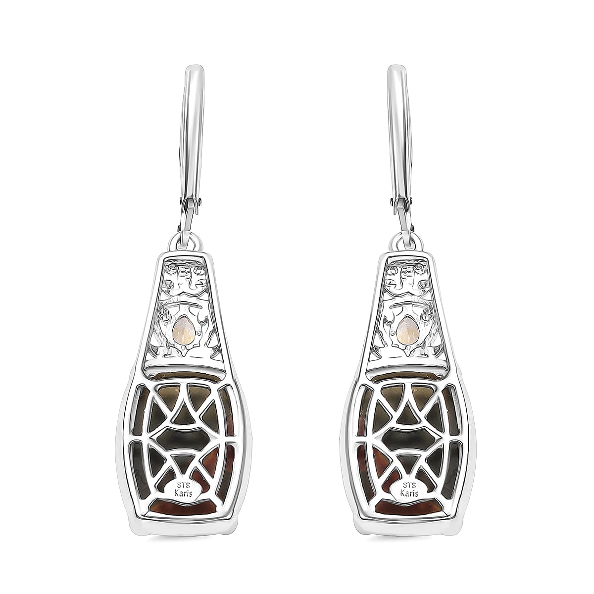 Karis Cherry Creek and Brazilian Citrine 13.90 ctw Lever Back Earrings Platinum Bond