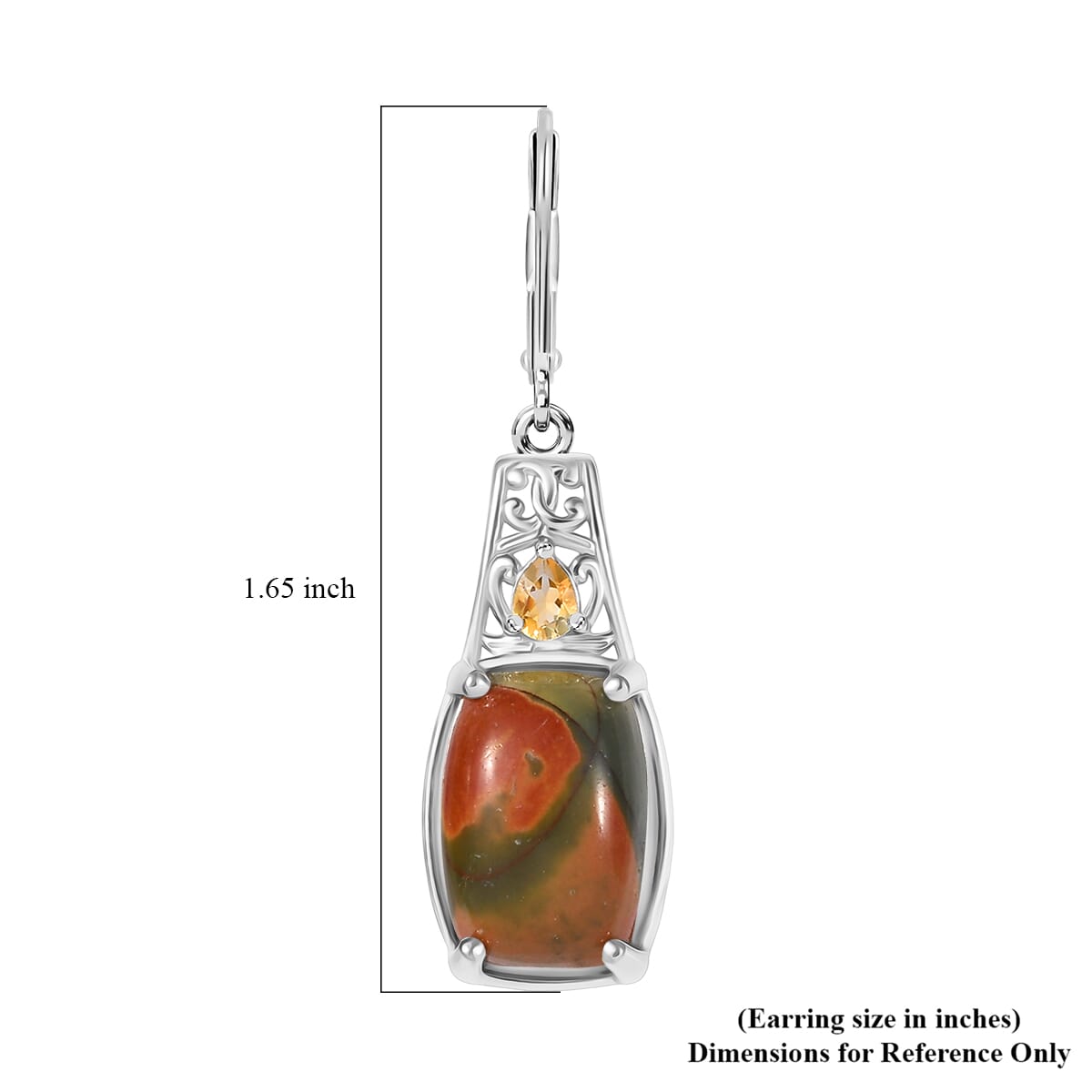 Karis Cherry Creek and Brazilian Citrine 13.90 ctw Lever Back Earrings Platinum Bond image number 6
