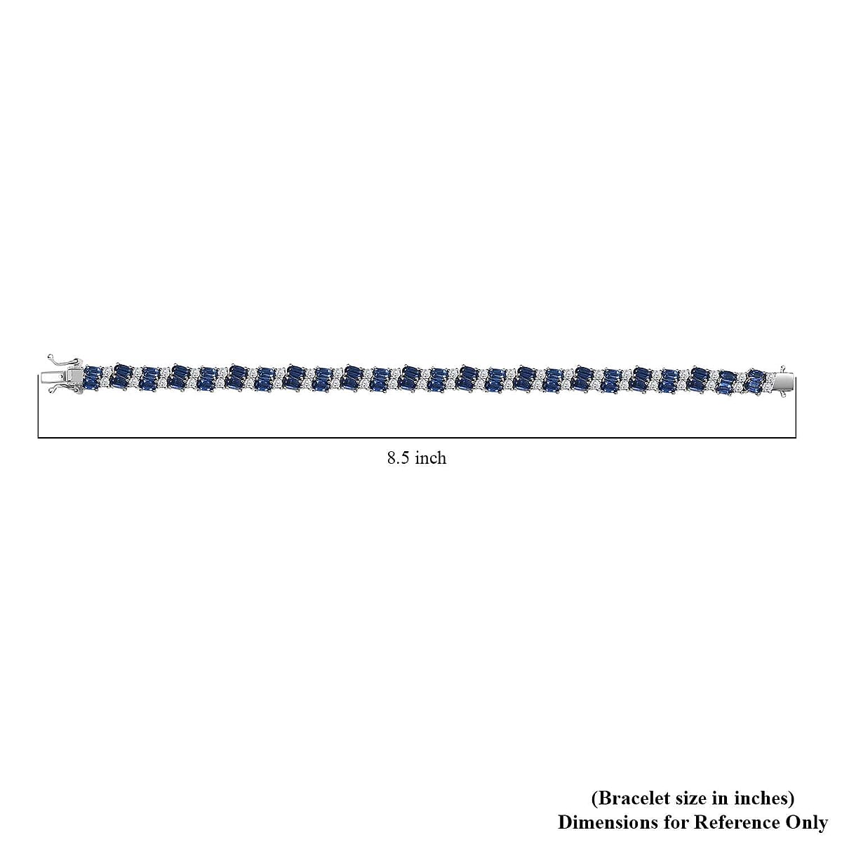 Kashmir Kyanite and White Zircon 22.10 ctw Bracelet in Rhodium Over Sterling Silver (8.00 In) image number 4