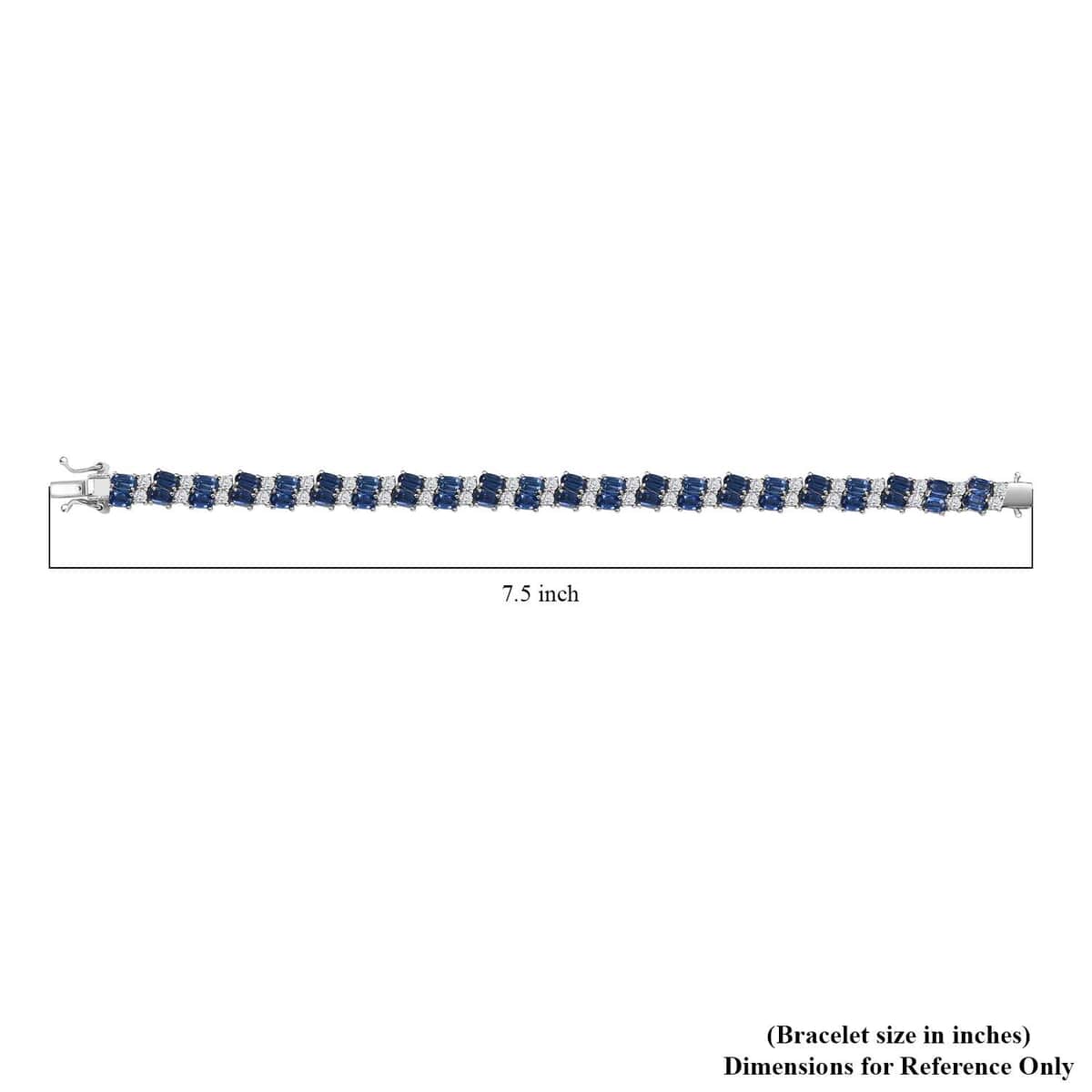 Kashmir Kyanite and White Zircon 20.15 ctw Bracelet in Rhodium Over Sterling Silver (7.25 In) image number 3