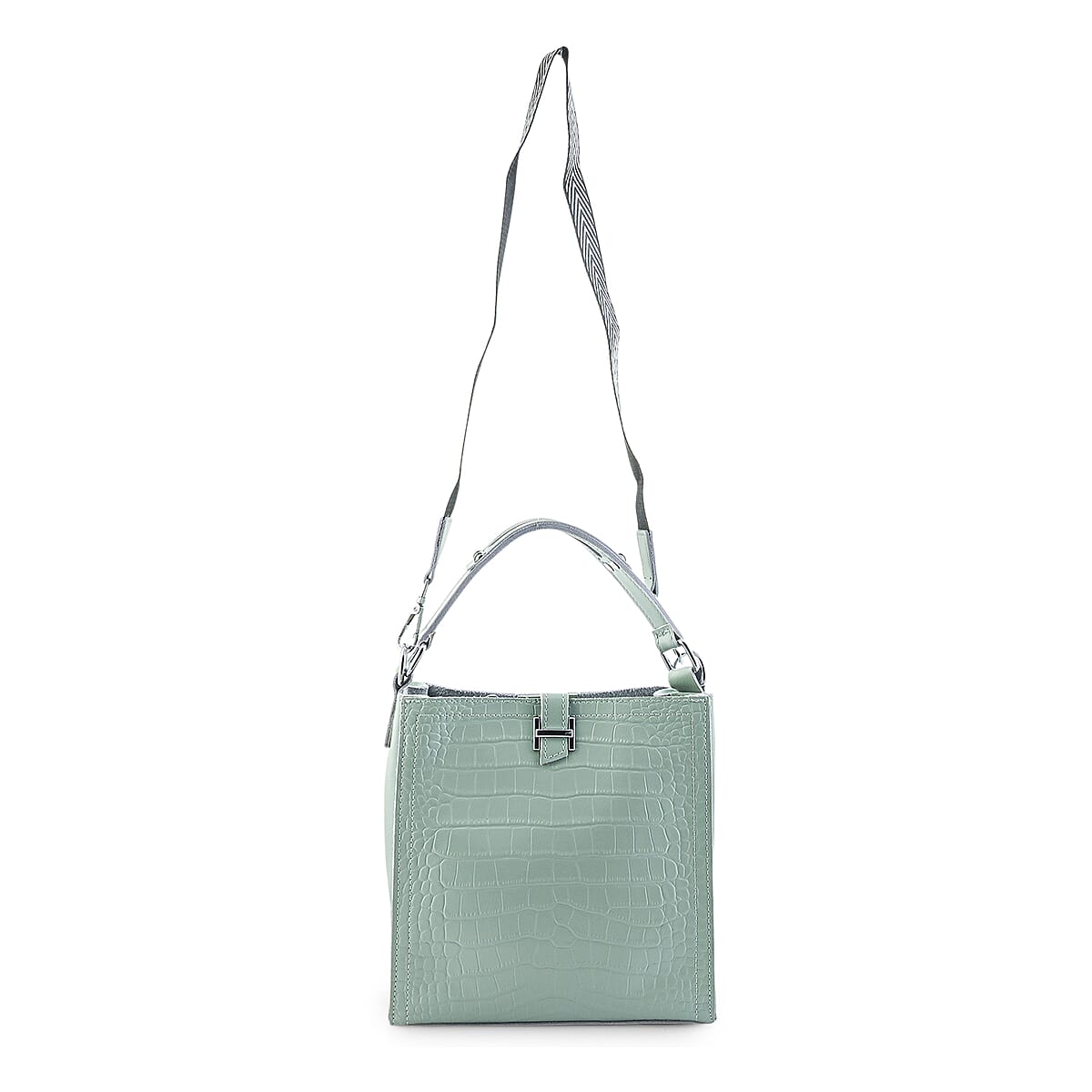 Green Genuine Leather Crossbody Bag with Shoulder Strap image number 5