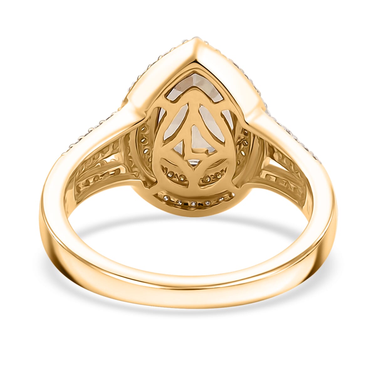 Luxoro AAA Turkizite, Natural Yellow and White Diamond I2 2.85 ctw Double Halo Ring in 10K Yellow Gold (Size 9.0) 4.30 Grams image number 4