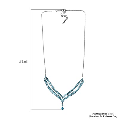 Betroka Blue Apatite 15.90 ctw Drop Necklace 18 Inches in Rhodium Over Sterling Silver 