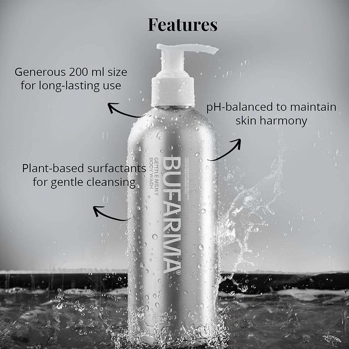 Bufarma Gentle Milky Body Wash with Organic Buffalo Milk (200ml) image number 2
