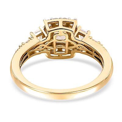D'Joy AAA Turkizite and White Zircon 1.65 ctw Vintage Halo Ring in 18K Vermeil Yellow Gold Over Sterling Silver (Size 10.0)