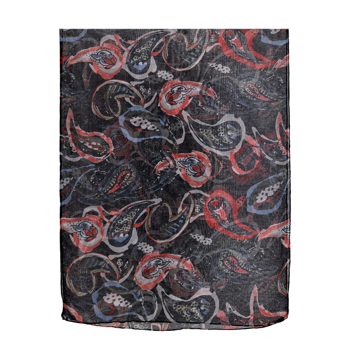 Set of 5 Paisley Pattern Polyester Scarfs image number 1