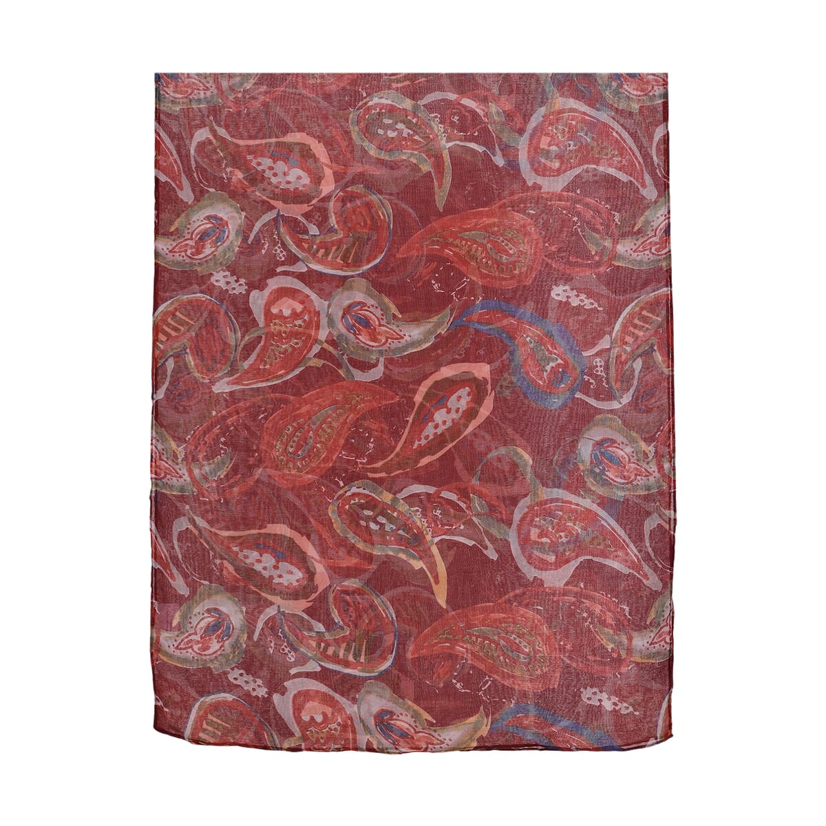 Set of 5 Paisley Pattern Polyester Scarfs image number 2