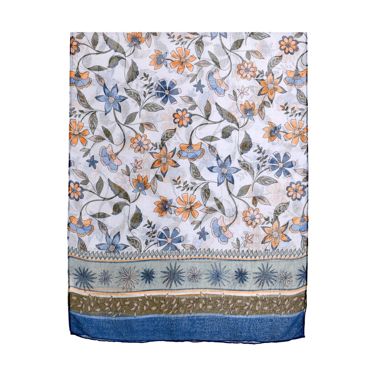 Set of 5 Floral Vine Pattern Polyester Scarfs image number 1