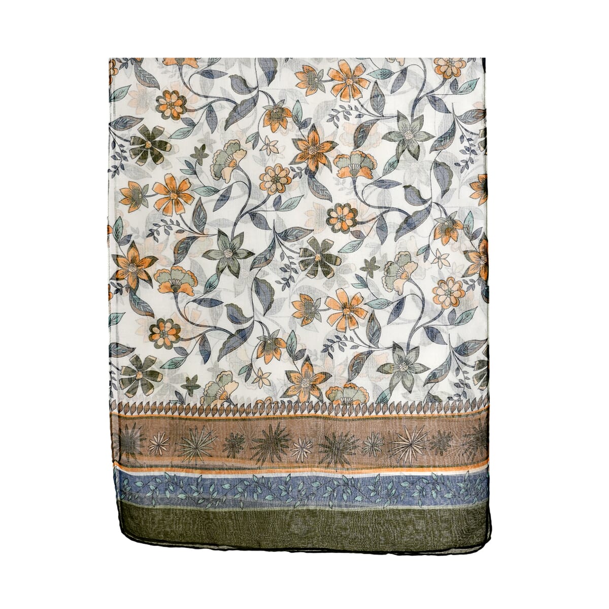 Set of 5 Floral Vine Pattern Polyester Scarfs image number 2