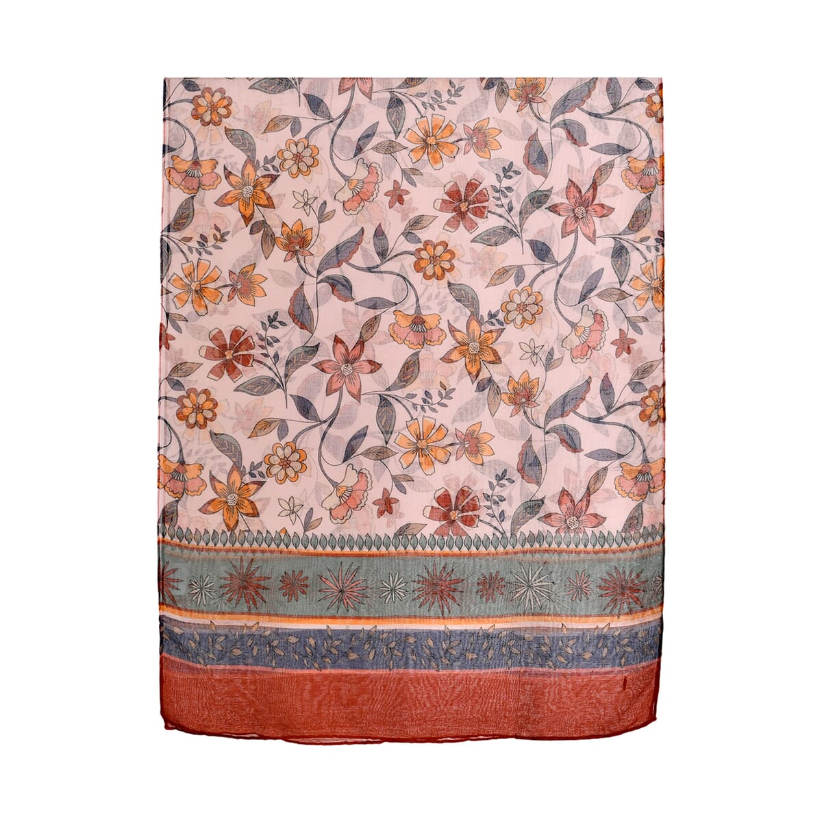 Set of 5 Floral Vine Pattern Polyester Scarfs image number 3
