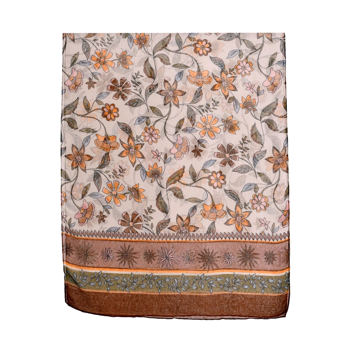 Set of 5 Floral Vine Pattern Polyester Scarfs image number 4