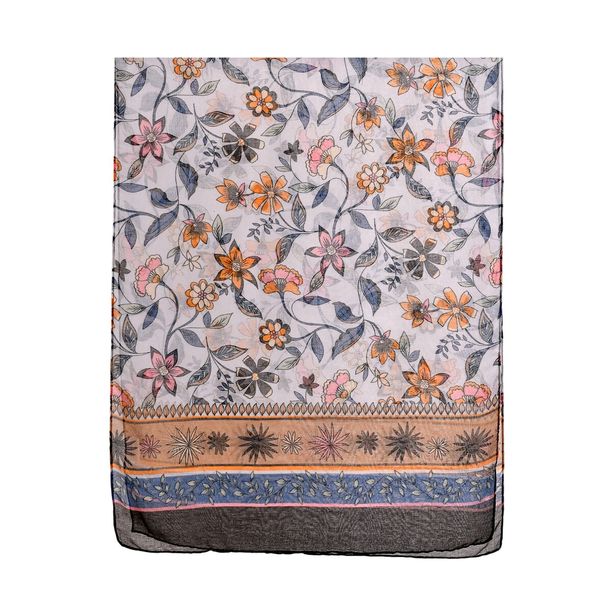 Set of 5 Floral Vine Pattern Polyester Scarfs image number 5