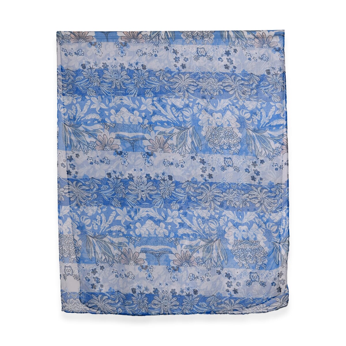 Set of 5 Stripe Floral Pattern Polyester Scarfs image number 2