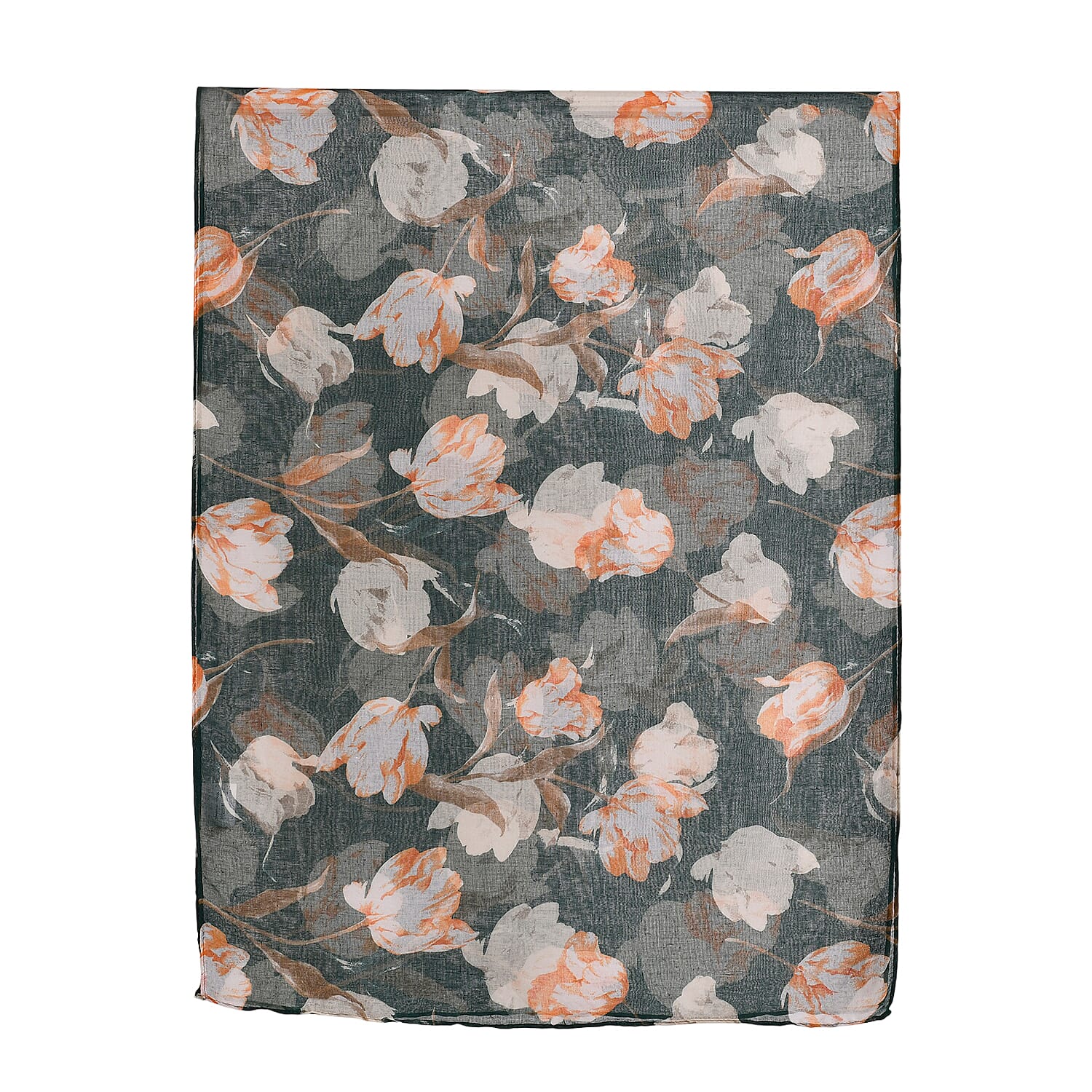 Set of 5 Tulip Floral Pattern Polyester Scarfs