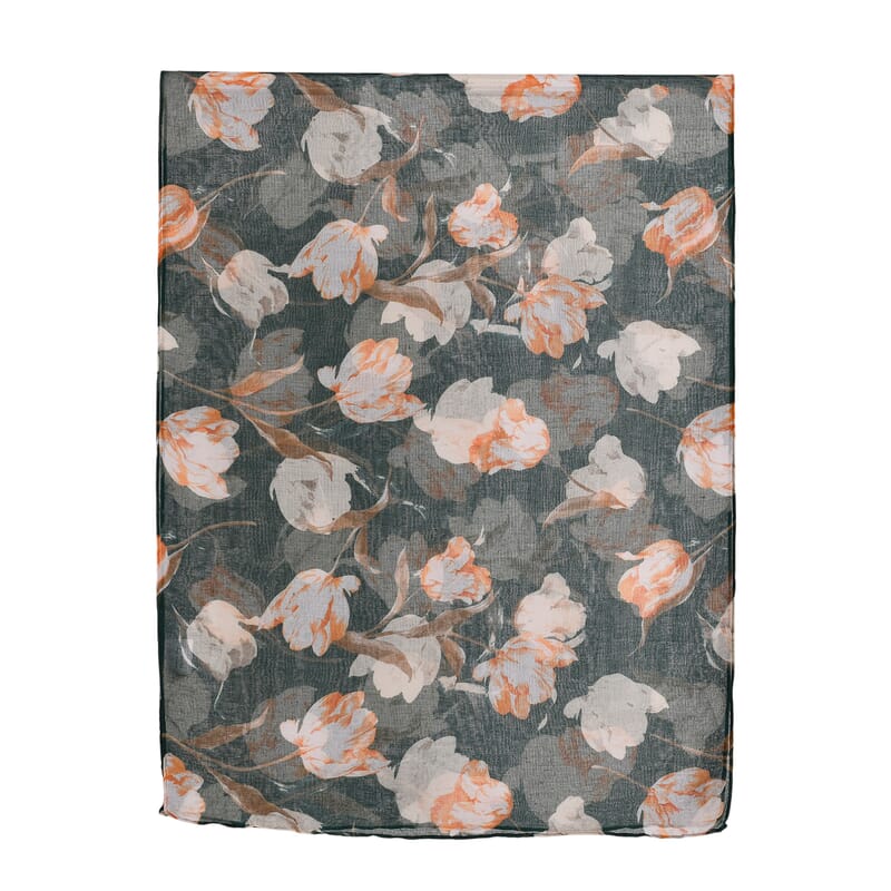 Set of 5 Tulip Floral Pattern Polyester Scarfs