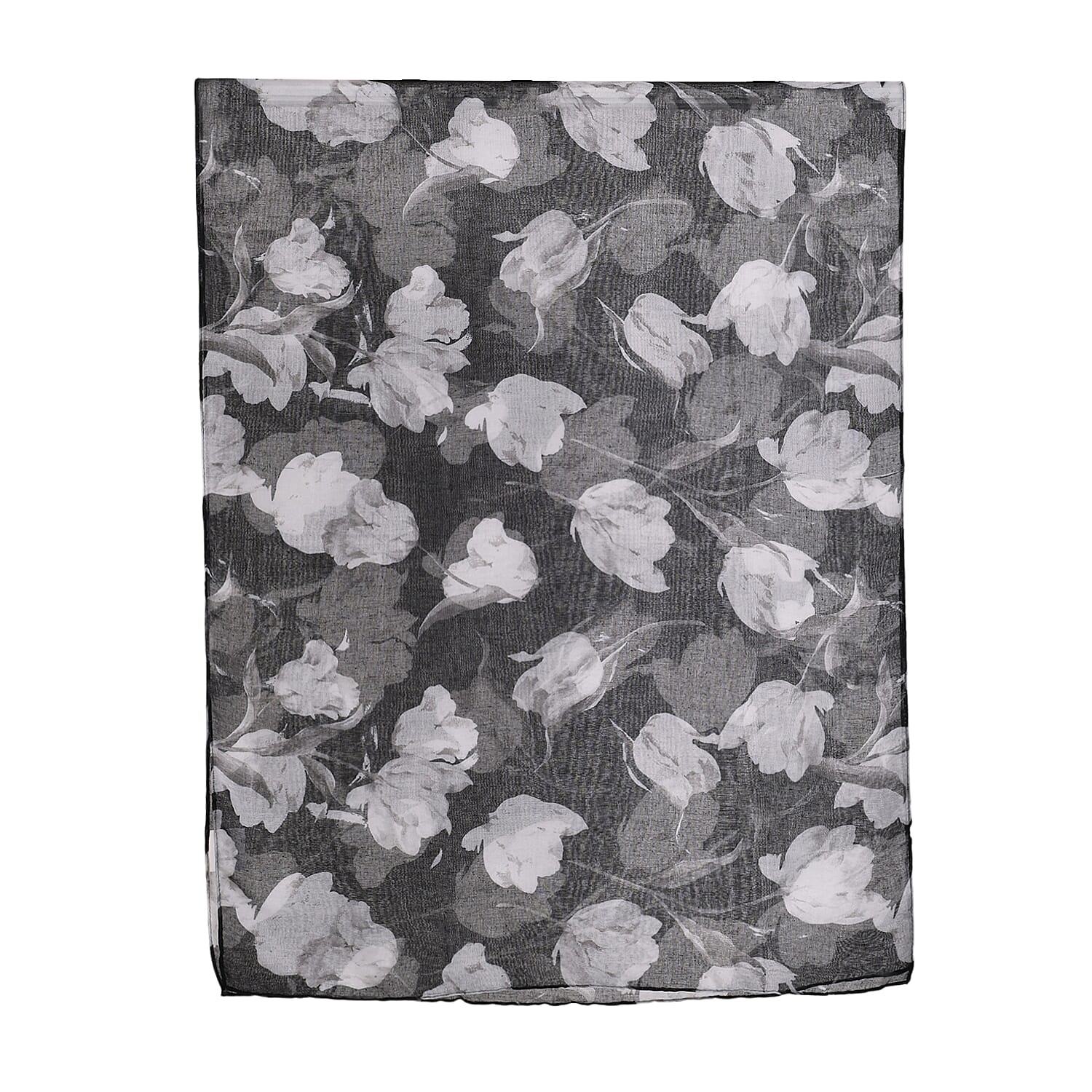 Set of 5 Tulip Floral Pattern Polyester Scarfs