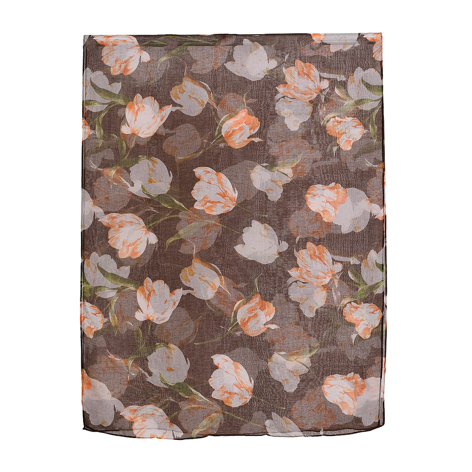 Set of 5 Tulip Floral Pattern Polyester Scarfs