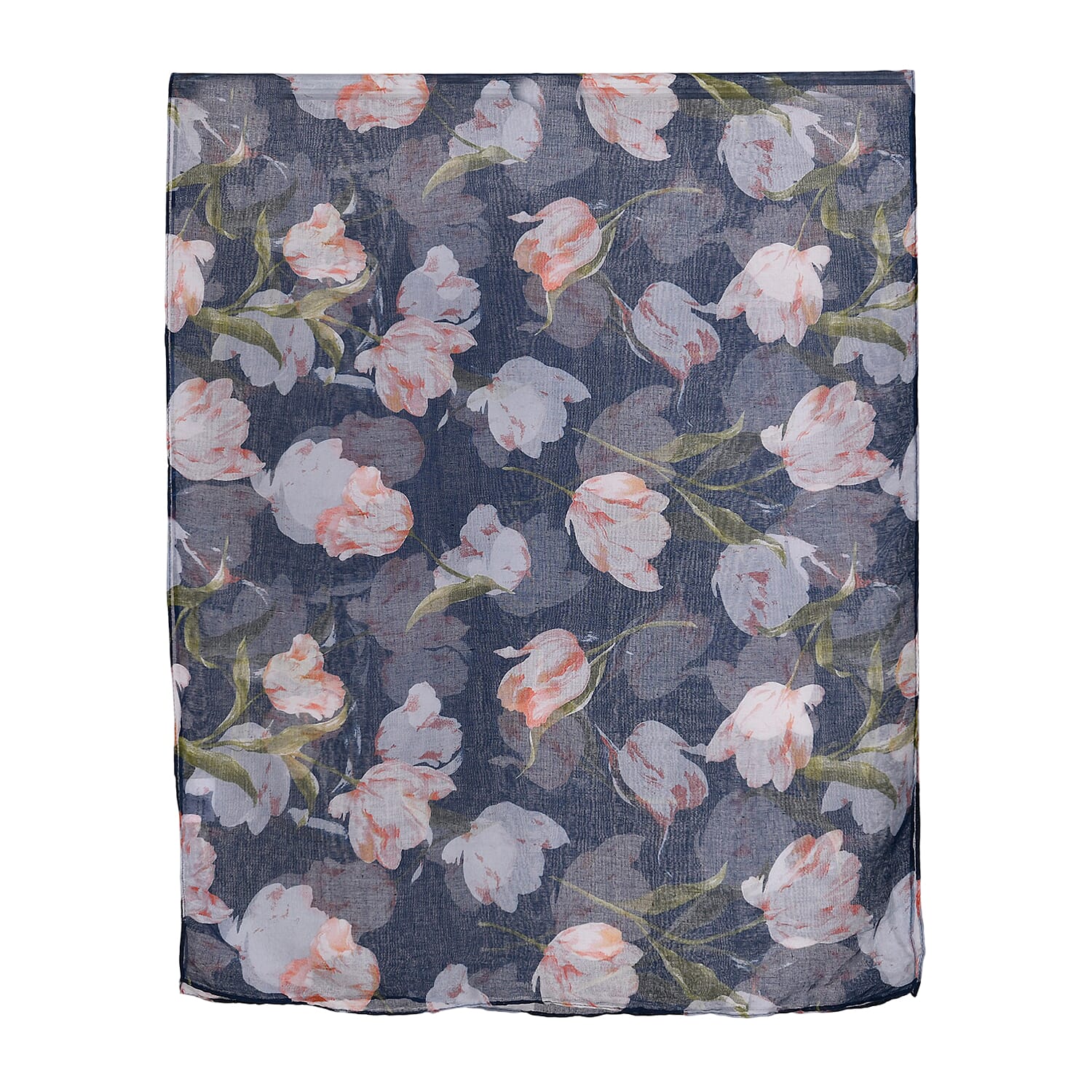 Set of 5 Tulip Floral Pattern Polyester Scarfs