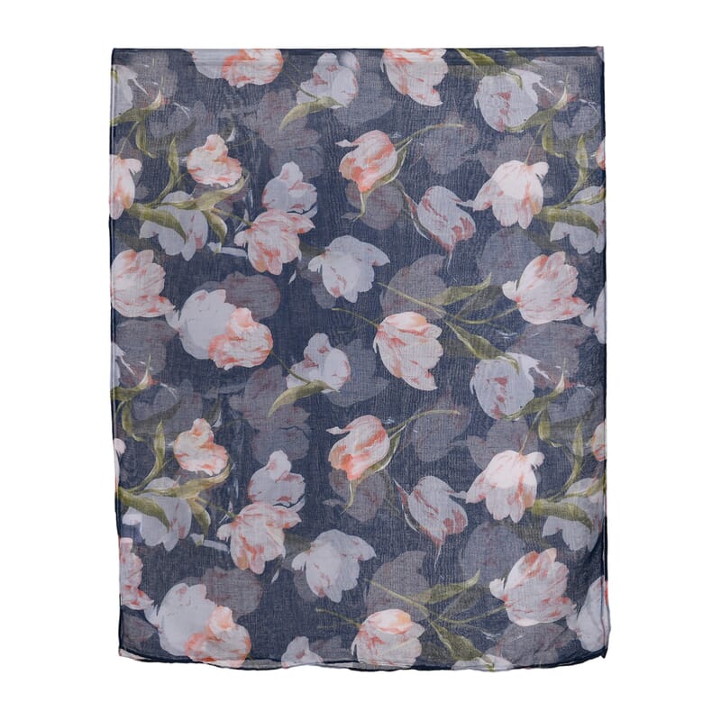 Set of 5 Tulip Floral Pattern Polyester Scarfs