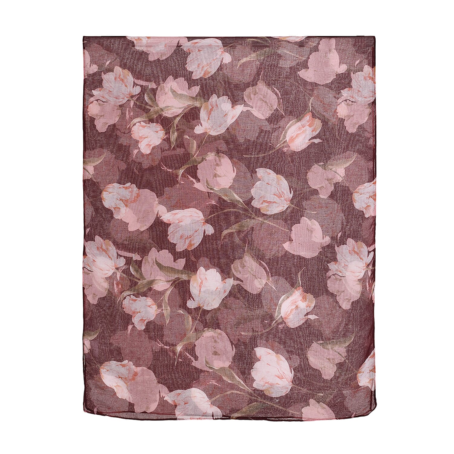 Set of 5 Tulip Floral Pattern Polyester Scarfs