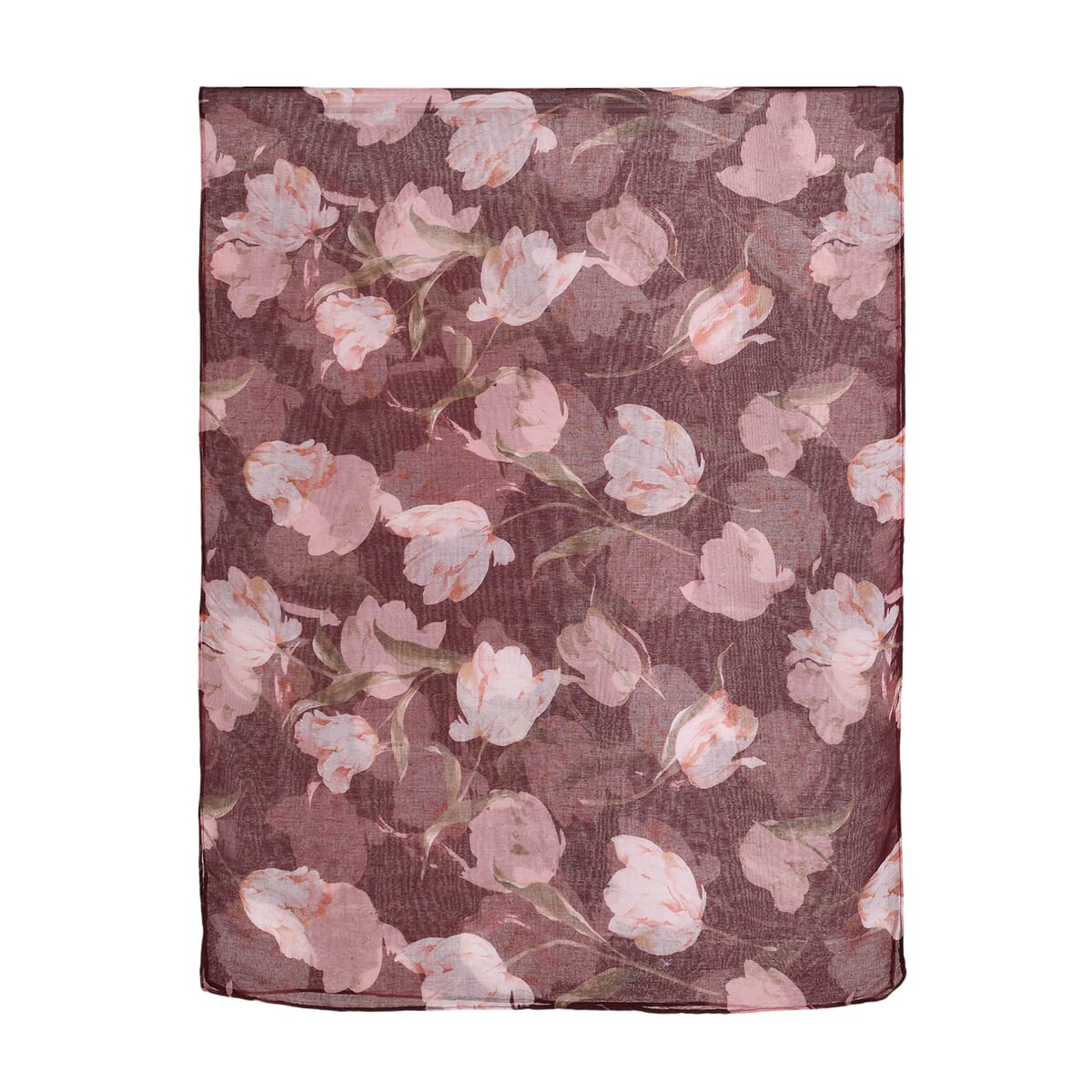 Set of 5 Tulip Floral Pattern Polyester Scarfs image number 5
