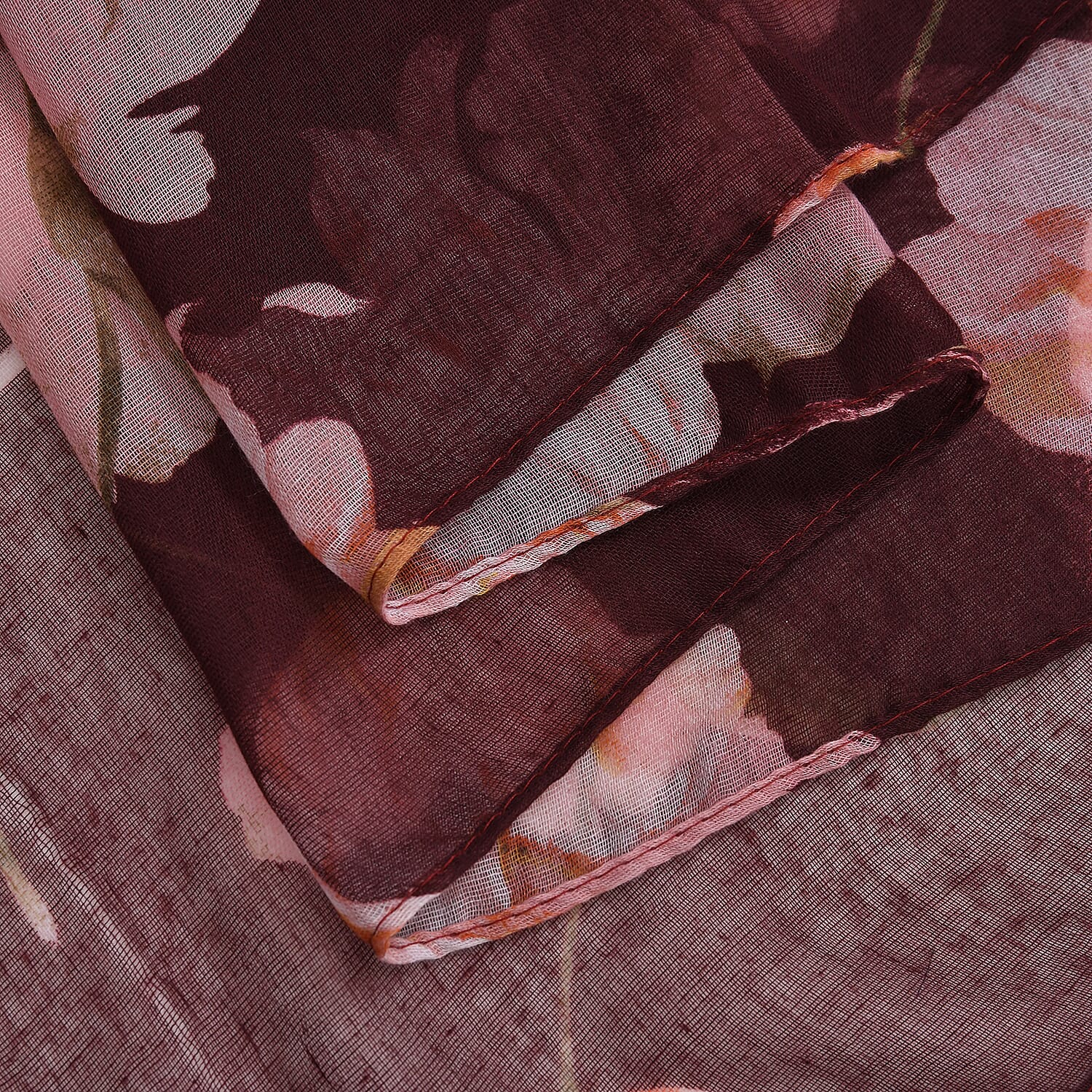 Set of 5 Tulip Floral Pattern Polyester Scarfs